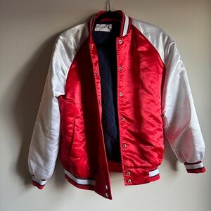 Calvin Klein Jeans - Red White varsity / bomber / letterman style jacket - Small
